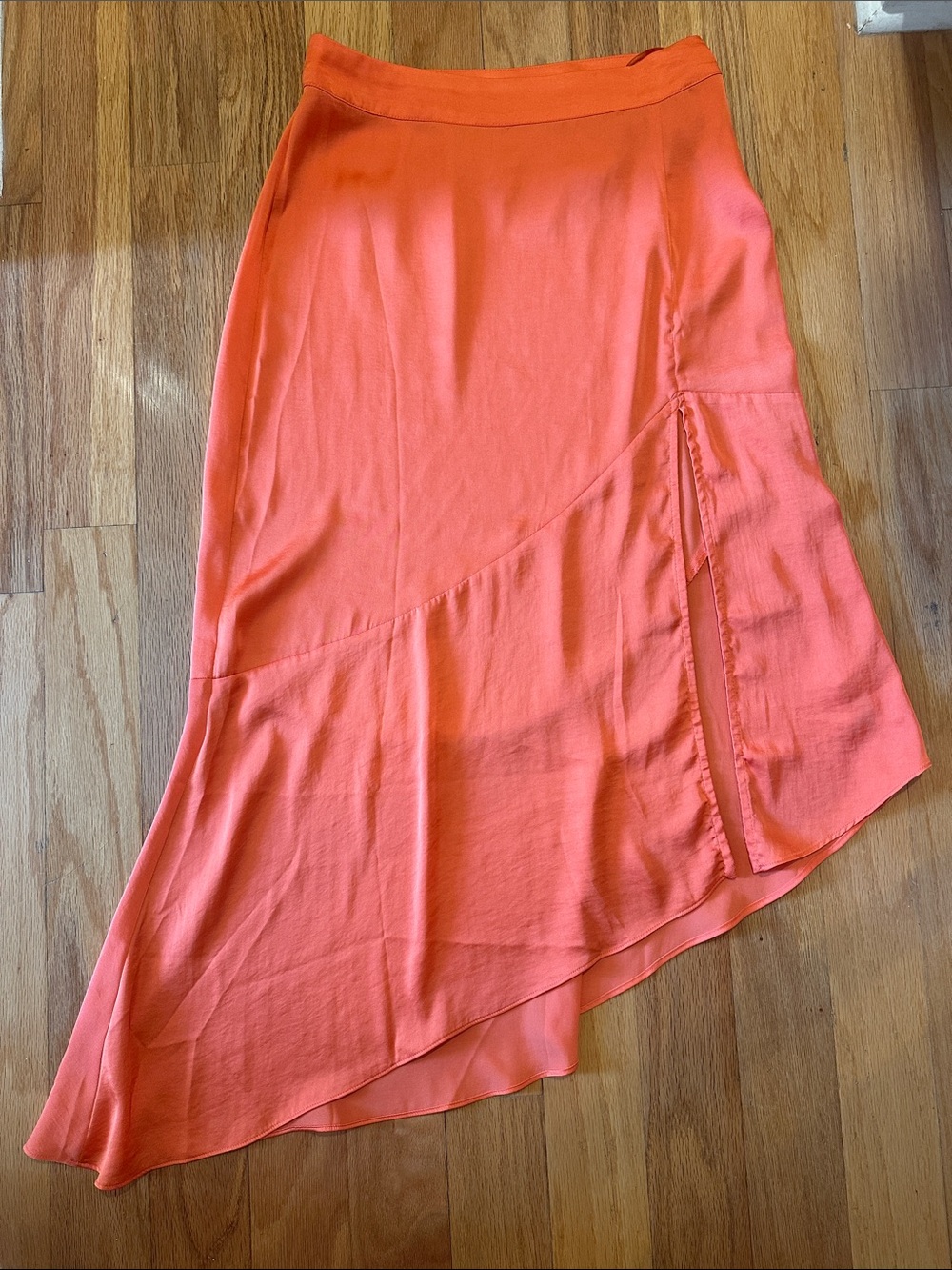 Free People Coral Asymmetrical Midi Skirt